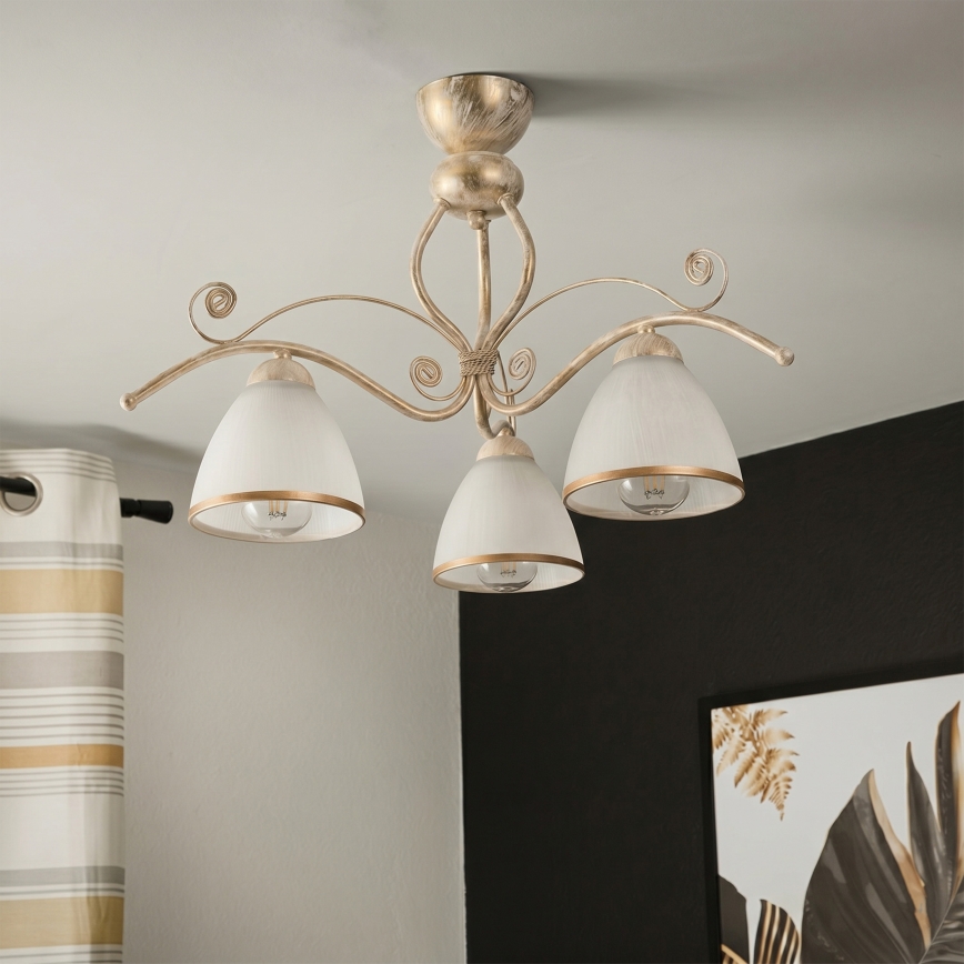 Brilagi - LED nadgradni luster ANTICO 3xE27/60W/230V bijela patina