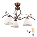 Brilagi - LED Nadgradni luster ANTICO 3xE27/60W/230V bronca patina