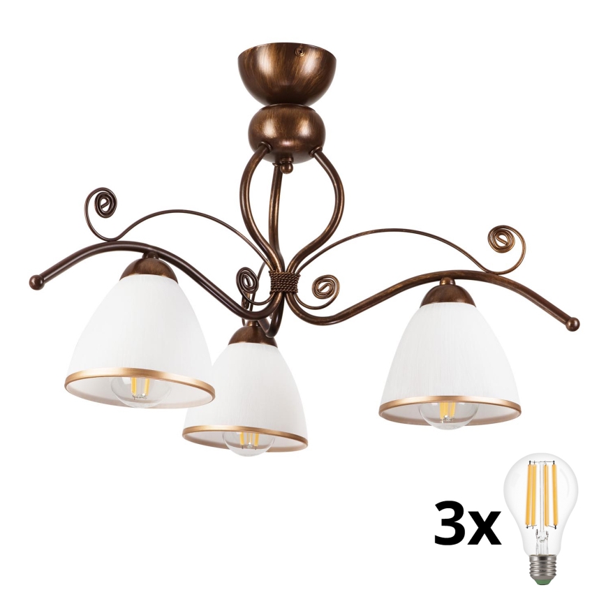 Brilagi - LED Nadgradni luster ANTICO 3xE27/60W/230V bronca patina