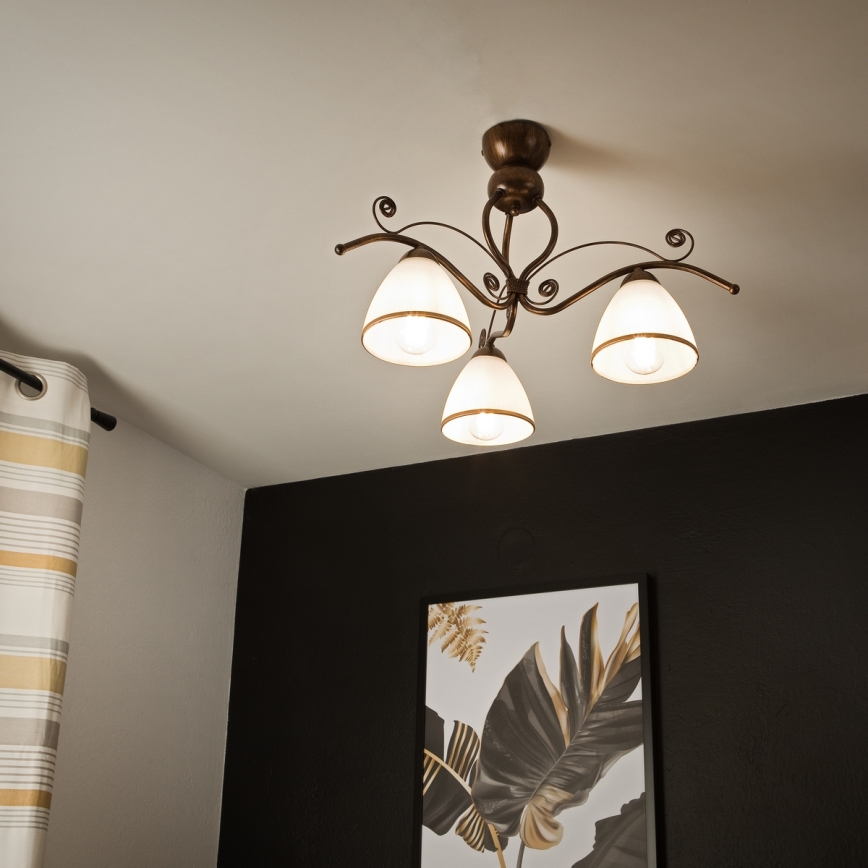 Brilagi - LED Nadgradni luster ANTICO 3xE27/60W/230V bronca patina
