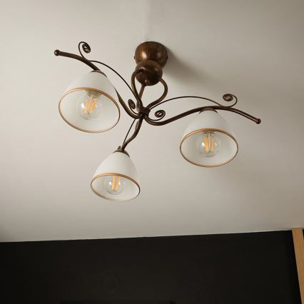 Brilagi - LED Nadgradni luster ANTICO 3xE27/60W/230V bronca patina