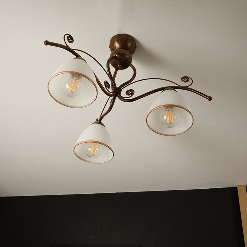 Brilagi - LED Nadgradni luster ANTICO 3xE27/60W/230V bronca patina
