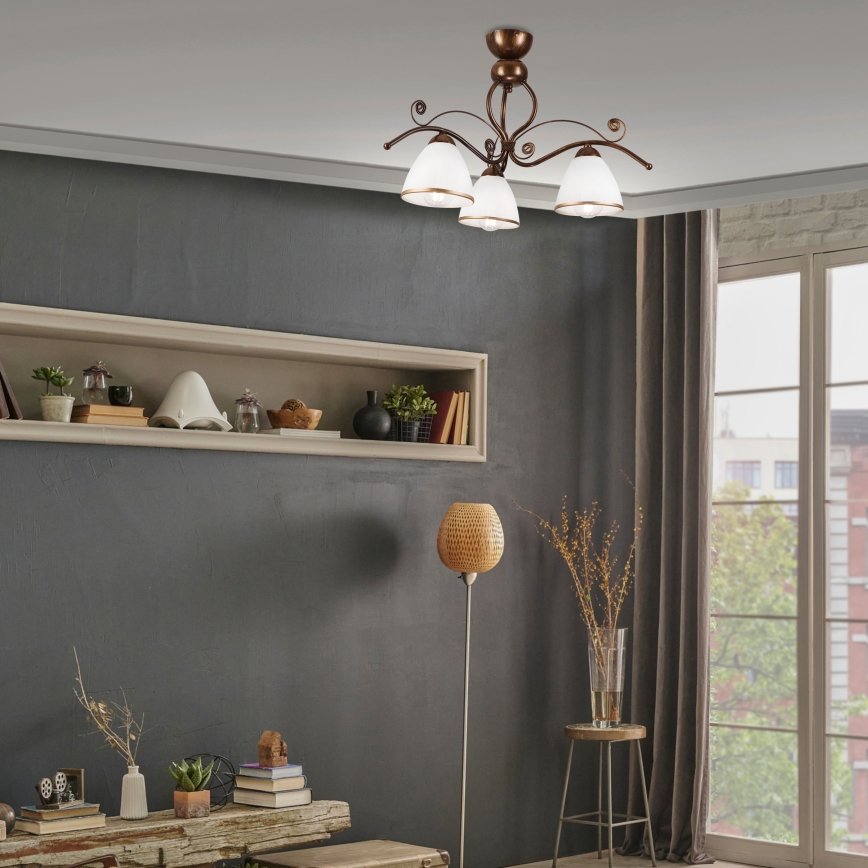 Brilagi - LED Nadgradni luster ANTICO 3xE27/60W/230V bronca patina