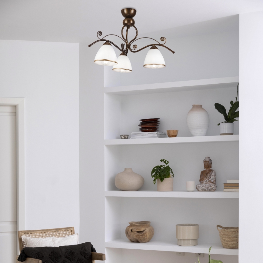 Brilagi - LED Nadgradni luster ANTICO 3xE27/60W/230V bronca patina