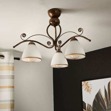 Brilagi - LED Nadgradni luster ANTICO 3xE27/60W/230V bronca patina
