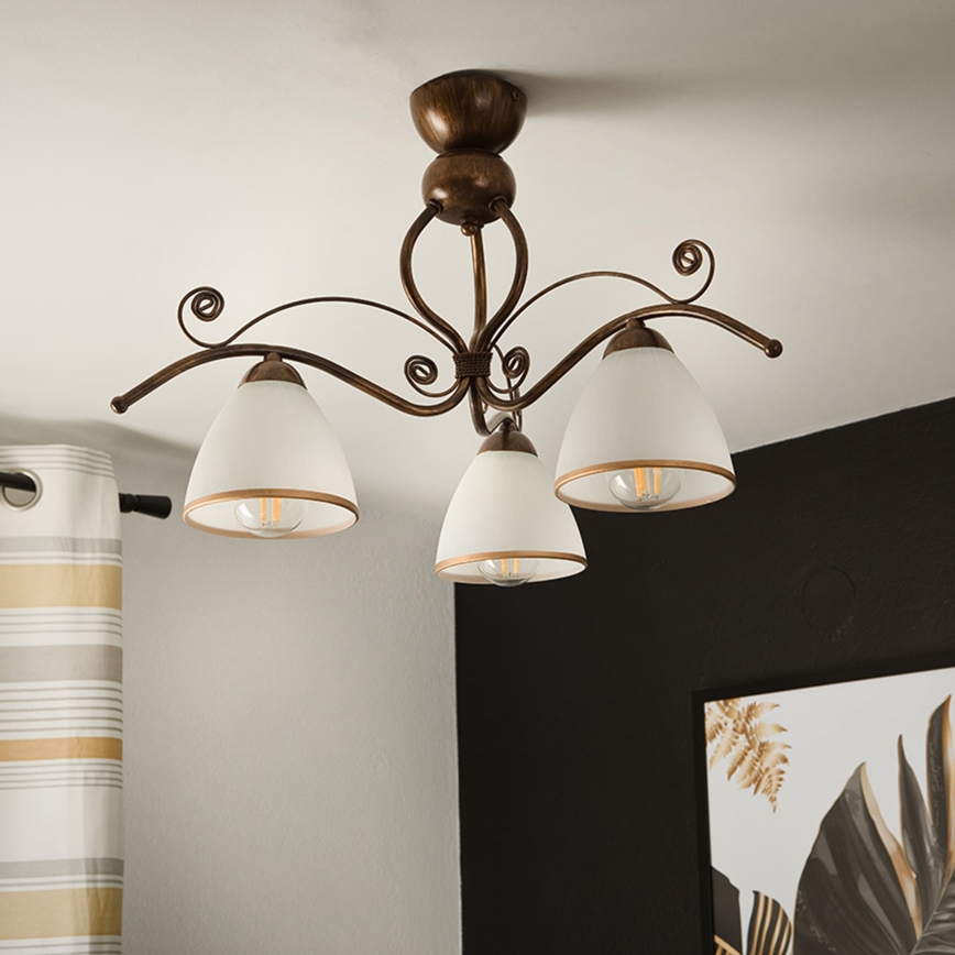 Brilagi - LED Nadgradni luster ANTICO 3xE27/60W/230V bronca patina