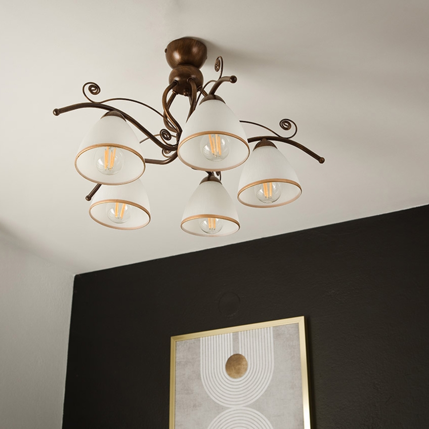 Brilagi - LED Nadgradni luster ANTICO 5xE27/60W/230V bronca patina
