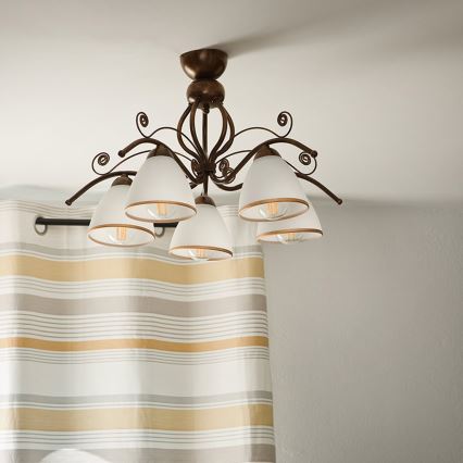 Brilagi - LED Nadgradni luster ANTICO 5xE27/60W/230V bronca patina