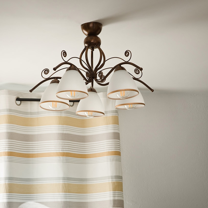 Brilagi - LED Nadgradni luster ANTICO 5xE27/60W/230V bronca patina