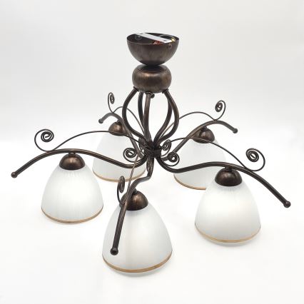 Brilagi - LED Nadgradni luster ANTICO 5xE27/60W/230V bronca patina
