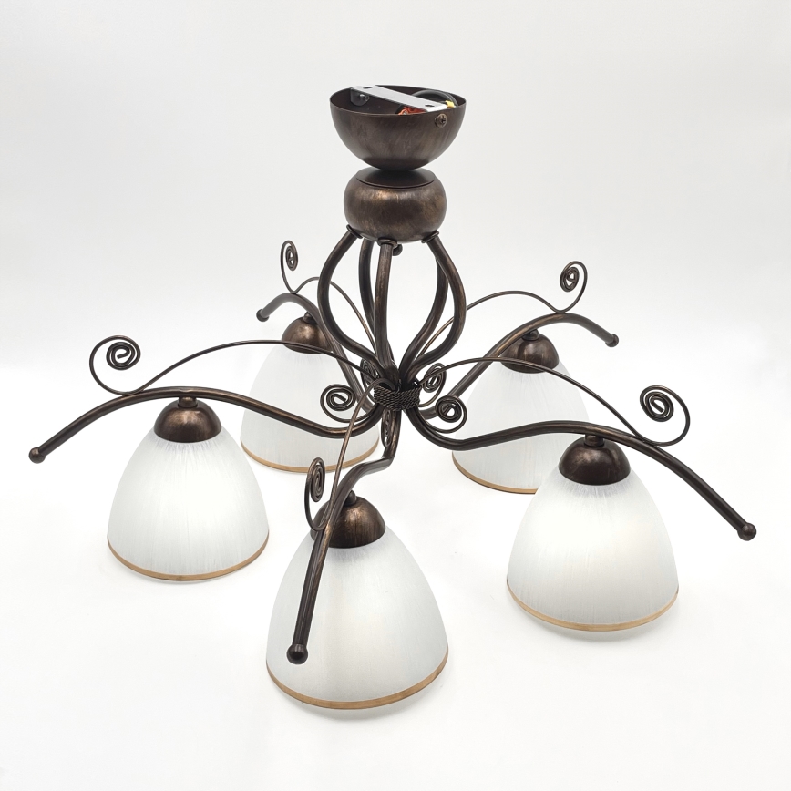Brilagi - LED Nadgradni luster ANTICO 5xE27/60W/230V bronca patina