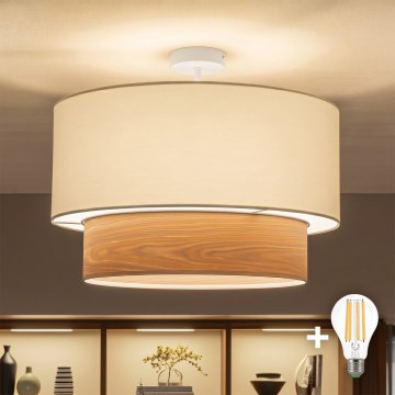 Brilagi - LED nadgradni luster CERIA 1x E27/60W/230V, promjer 50 cm, bijela/bež