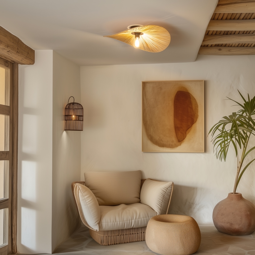 Brilagi - LED nadgradni luster CERIA BOHO 1xE27/40W/230V promjer 60 cm, rafija