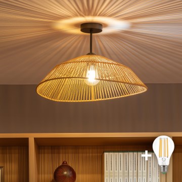 Brilagi - LED nadgradni luster CERIA BOHO 1xE27/60W/230V Ø 50 cm crna/smeđa