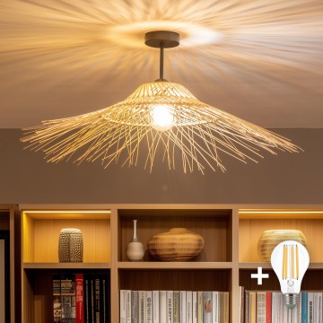 Brilagi - LED nadgradni luster CERIA BOHO 1xE27/60W/230V Ø 70 cm crna/bež