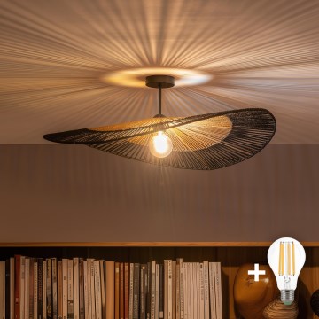 Brilagi - LED nadgradni luster CERIA BOHO 1xE27/60W/230V Ø 80 cm crna/smeđa