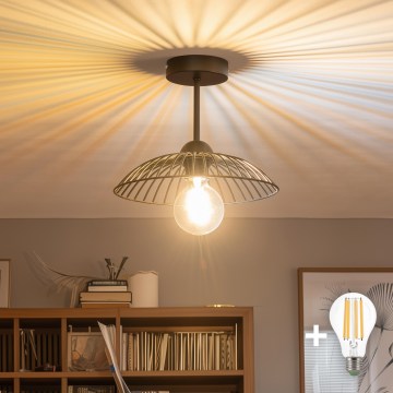 Brilagi - LED nadgradni luster CERIA WIRE 1xE27/60W/230V Ø 26 cm crni