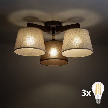 BRILAGI - LED nadgradni luster LATTE 3xE27/15W/230V borovina/mix