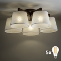 BRILAGI - LED nadgradni luster LATTE 5xE27/15W/230V bor/bijela