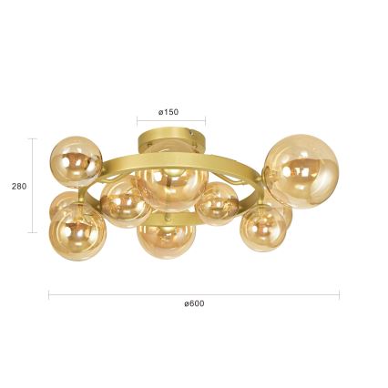 Brilagi - LED Nadgradni luster MILLA 10xG9/3W/230V zlatna