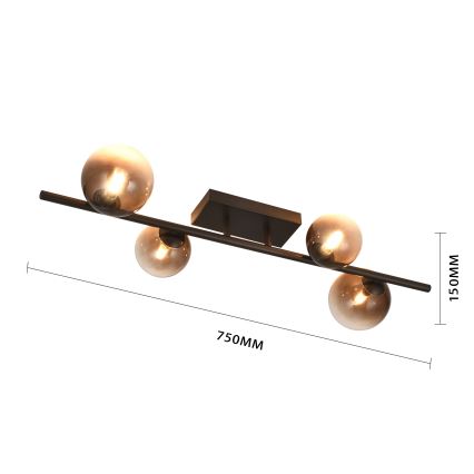 Brilagi - LED nadgradni luster MILLA 4xG9/3W/230V smeđa/dimna smeđa