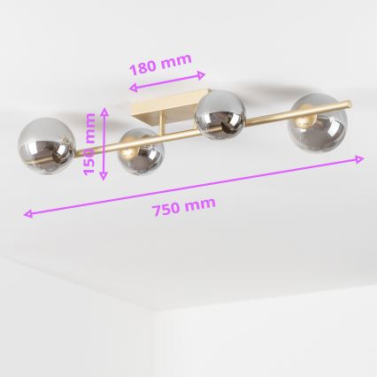 Brilagi - LED Nadgradni luster MILLA 4xG9/3W/230V zlatna/dimna
