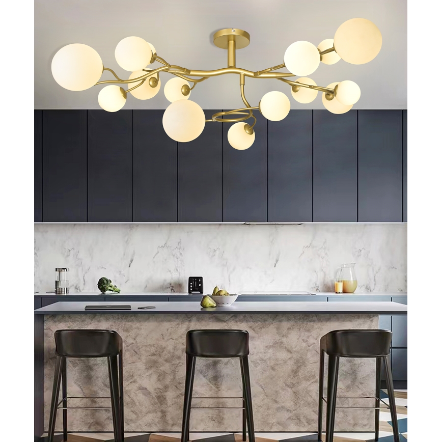 Brilagi - LED Nadgradni luster MISTEL 15xG9/3W/230V zlatna/bijela