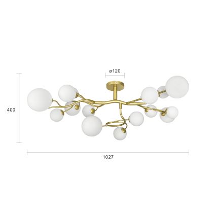 Brilagi - LED Nadgradni luster MISTEL 15xG9/3W/230V zlatna/bijela