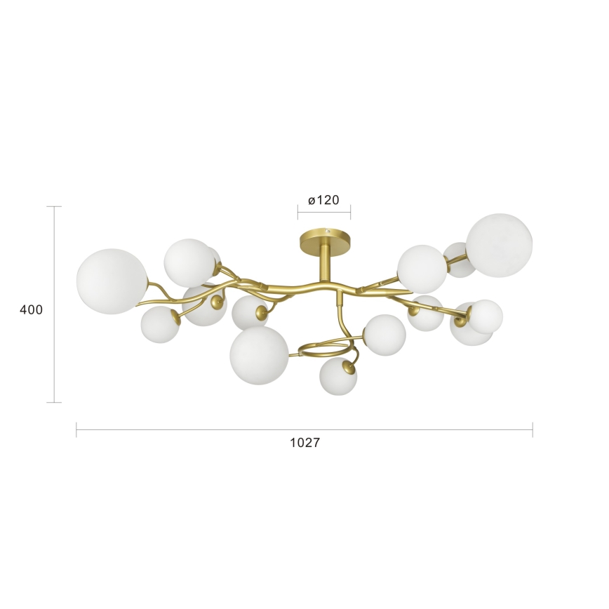 Brilagi - LED Nadgradni luster MISTEL 15xG9/3W/230V zlatna/bijela