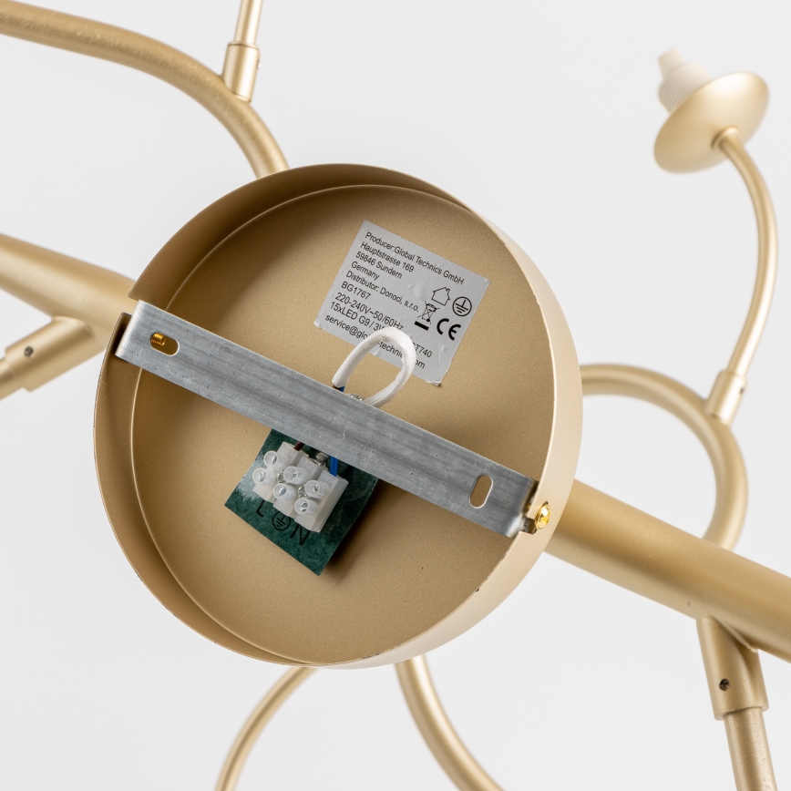 Brilagi - LED Nadgradni luster MISTEL 15xG9/3W/230V zlatna/bijela