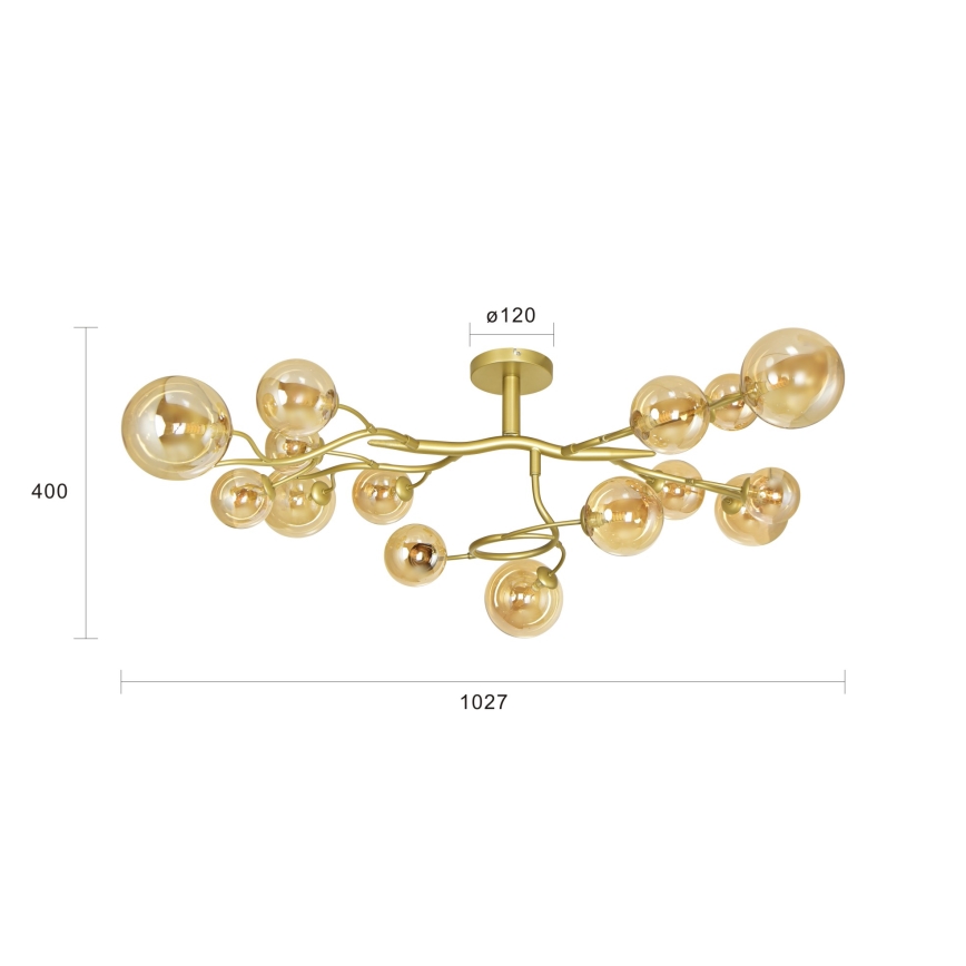 Brilagi - LED Nadgradni luster MISTEL 15xG9/3W/230V zlatna