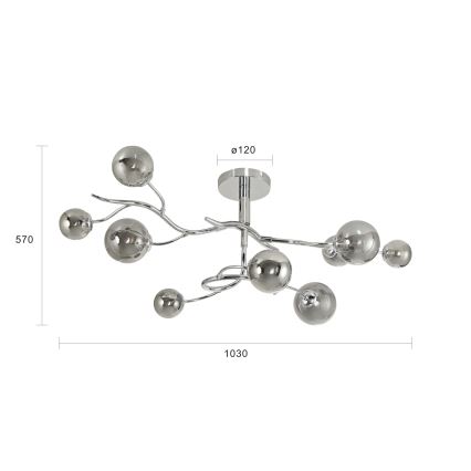 Brilagi - LED Nadgradni luster MISTEL 9xG9/3W/230V sjajni krom/dimna