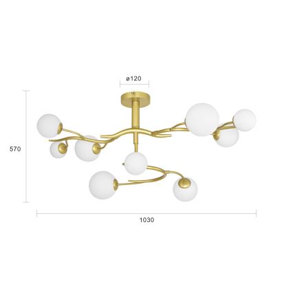 Brilagi - LED Nadgradni luster MISTEL 9xG9/3W/230V zlatna/bijela