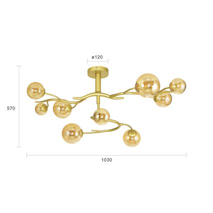 Brilagi - LED Nadgradni luster MISTEL 9xG9/3W/230V zlatna