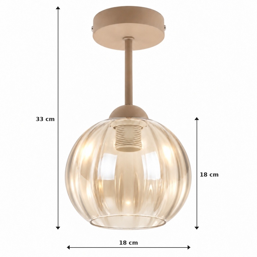 BRILAGI - LED nadgradna stropna svjetiljka RETRO GLASS 1xE27/60W/230V Ø 18 cm bež/zadimljeno bež