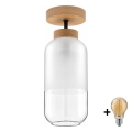 BRILAGI - LED nadgradni luster RETRO GLASS 1xE27/60W/230V promjer 14 cm hrast/bijela