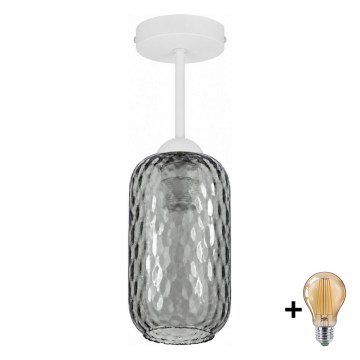 BRILAGI - LED nadgradni luster RETRO GLASS 1xE27/60W/230V Ø 14 cm bijela/dimno-siva