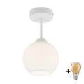 BRILAGI - LED nadgradni luster RETRO GLASS 1xE27/60W/230V Ø 15 cm bijela