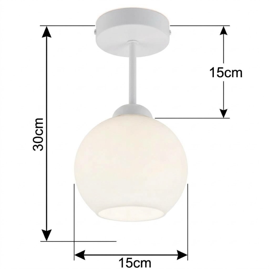BRILAGI - LED nadgradni luster RETRO GLASS 1xE27/60W/230V Ø 15 cm bijela