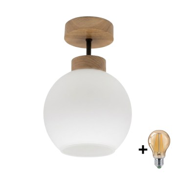 BRILAGI - LED nadgradni luster RETRO GLASS 1xE27/60W/230V Ø 15 cm hrast/bijela