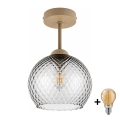 BRILAGI - LED Nadgradni luster RETRO GLASS 1xE27/60W/230V Ø 25 cm bež/dimno siva