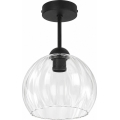 BRILAGI - LED nadgradni luster RETRO GLASS 1xE27/60W/230V Ø 25 cm crna/prozirna