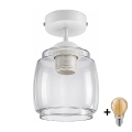 BRILAGI - LED nadgradni luster RETRO GLASS 1xE27/60W/230V Ø 26 cm bijela/dimno siva