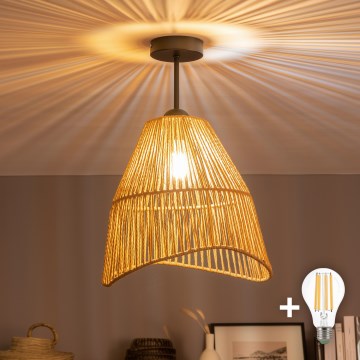 Brilagi - LED nadgradni stropni luster CERIA BOHO 1xE27/60W/230V promjer 30 cm crna/smeđa