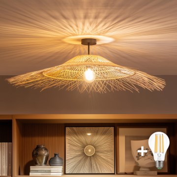 Brilagi - LED nadgradni stropni luster CERIA BOHO 1xE27/60W/230V Ø 100 cm crna/bež