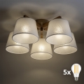 BRILAGI - LED Nadgradni stropni luster LATTE SABIA 5xE27/15W/230V borovina/bijela