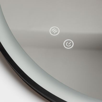 Brilagi - LED kupaonsko ogledalo s mogućnošću prigušivanja, s grijačem i pozadinskim osvjetljenjem ALU PRO LED/18W/230V Ø 60 cm 3000/4000/6500K IP44 crno CRI 90