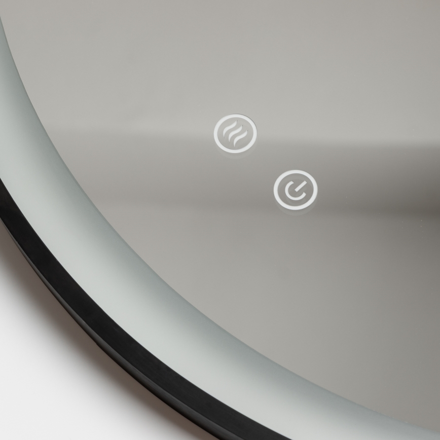 Brilagi - LED kupaonsko ogledalo s mogućnošću prigušivanja, s grijačem i pozadinskim osvjetljenjem ALU PRO LED/18W/230V Ø 60 cm 3000/4000/6500K IP44 crno CRI 90