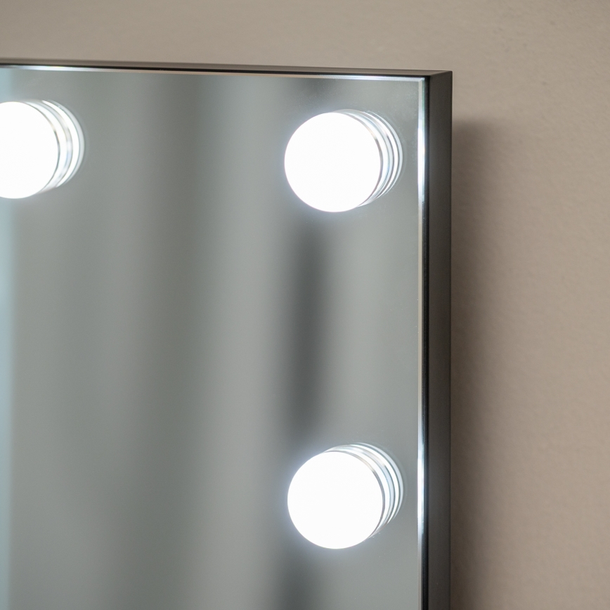Brilagi - LED prigušivo ogledalo za šminkanje HOLLYWOOD LED/15W/230V 3000/4000/6500K 60x50 cm crno