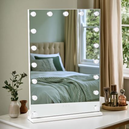 BRILAGI - LED Prigušivo make-up ogledalo HOLLYWOOD LED/15W/230V CCT + 2x USB 55x77 cm bijela